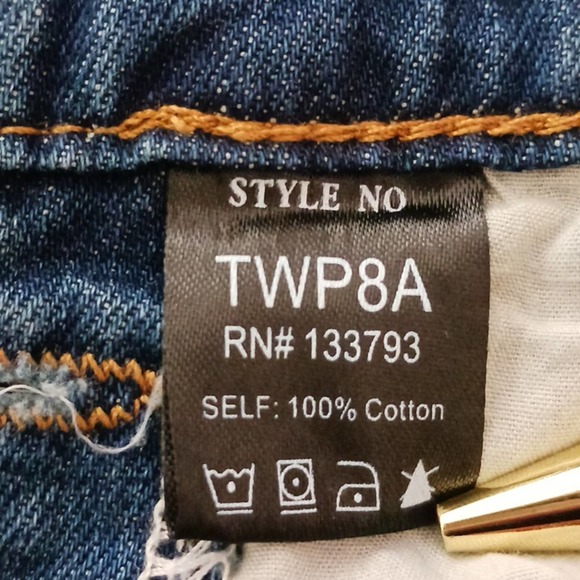 VICI OVERALLS Distressed Frayed Dark Blue Sz Small AMAZING JEANS! Super Cute!! - Picture 16 of 16